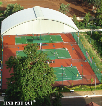 thi công mái che tennis bạt wimbledon