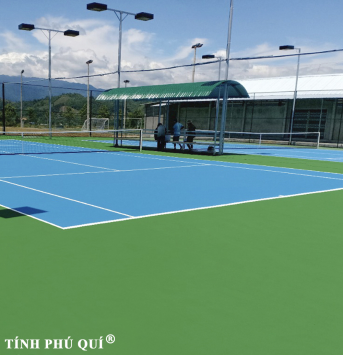sơn sân tennis 7 lớp trên nền bê tông
