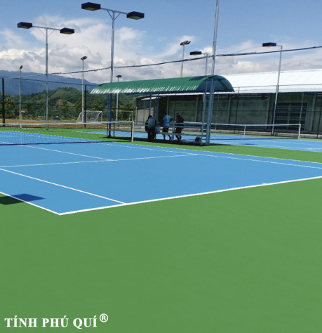 sơn sân tennis 7 lớp trên nền bê tông