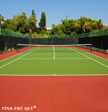 nâng cấp mặt sân tennis với 4 lớp có cao su